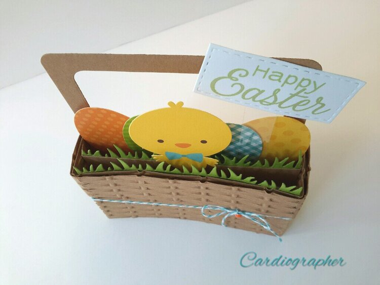 Easter basket pop up box card - chick