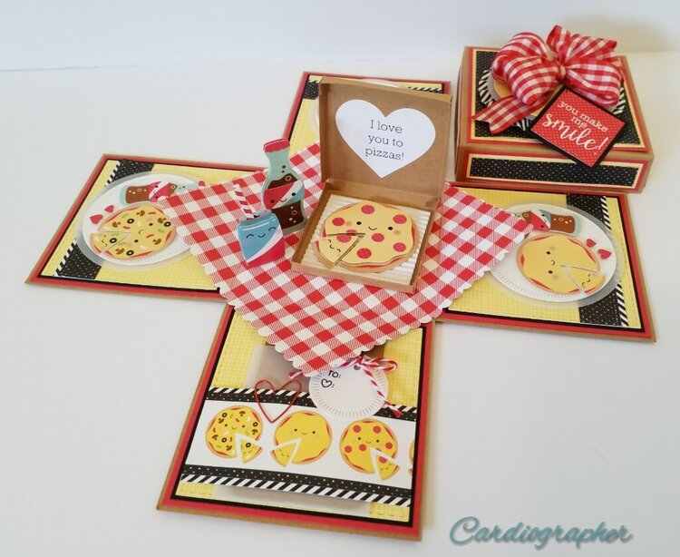 Pizza explosion box card