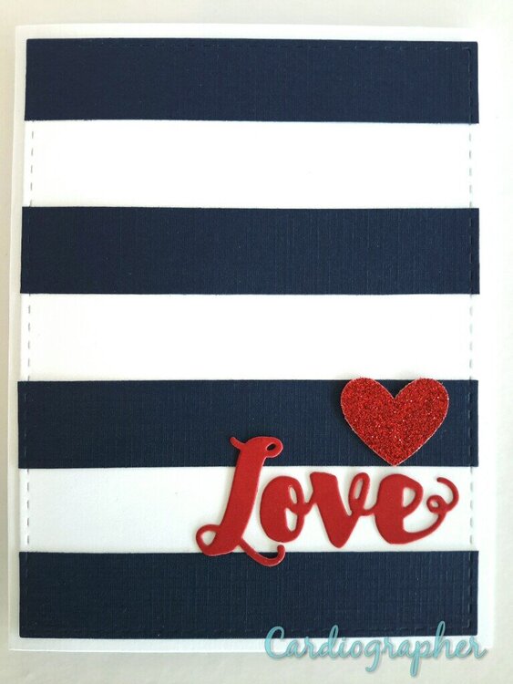 Love - navy, white and red