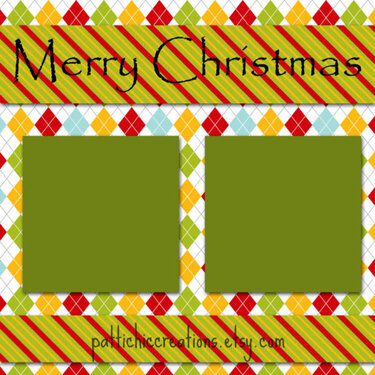 Merry Christmas 12x12 Scrapbook Page Layout
