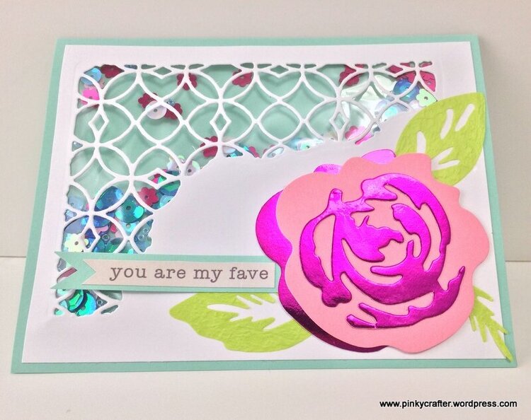 &#039;You are my fave&#039; shaker card
