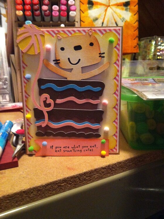&quot;If you are what you eat, eat something cute!&quot; Birthday card
