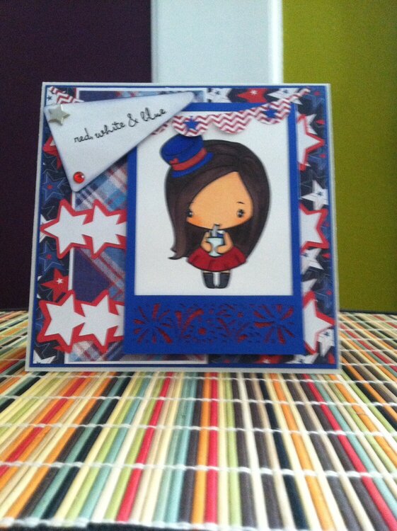 &quot;Red, white, and blue&quot; 6x6 4th of July card