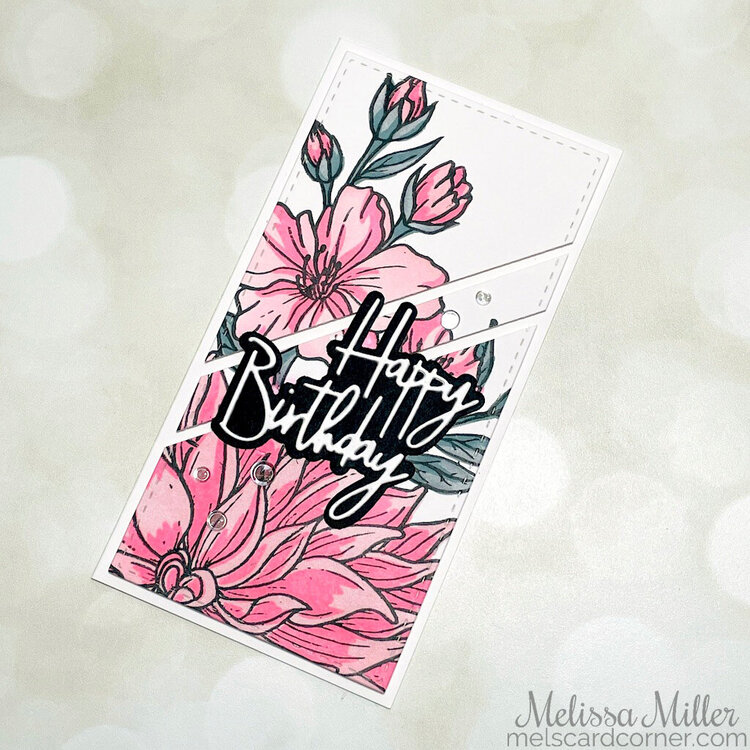 Pink Floral Birthday Card