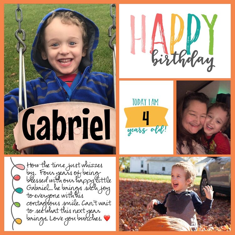Happy 4th Birthday Gabriel