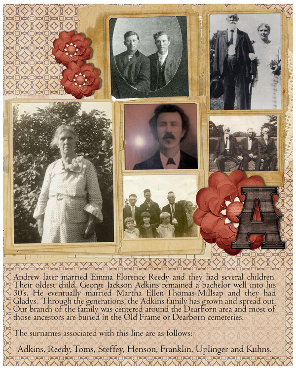 Grandma&#039;s Book 013 - Adkins family history (Right side)