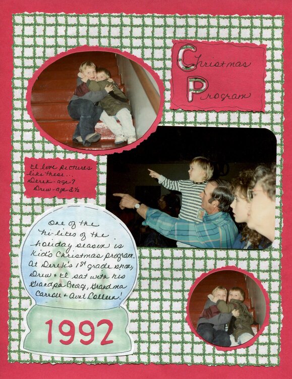 Christmas&#039; Gone By - 1992, Derek&#039;s school program