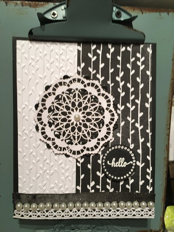 Black and white hello card