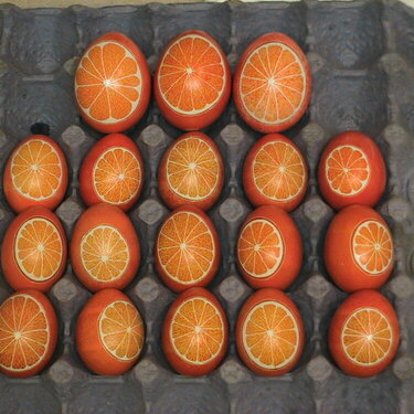 Orange Pysanky Eggs made to look like Oranges!
