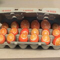All my Orange Pysanky Eggs in one carton