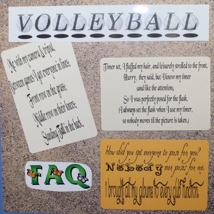 Volleyball at beach with TALL CLUB page 1 of 2 page spread
