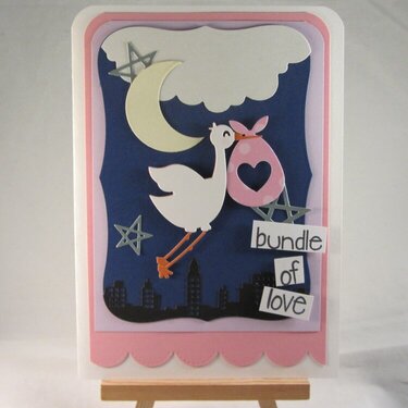 Stork Baby Girl Card