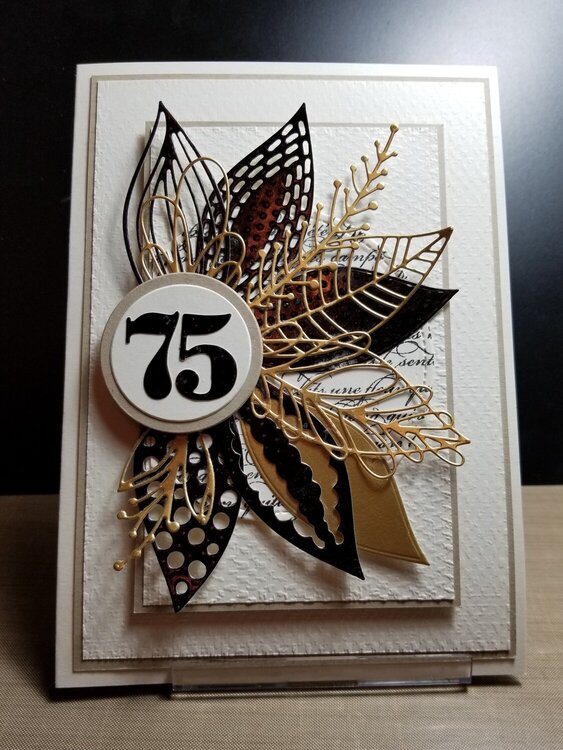 75th Birthday Card-Leaves
