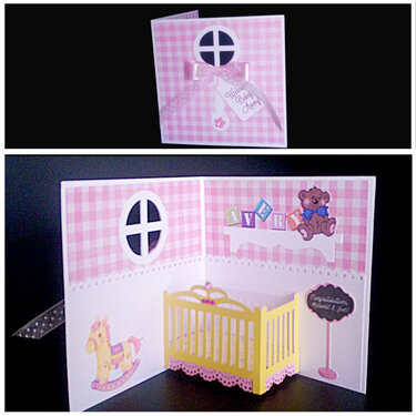 Baby Girl Crib Card