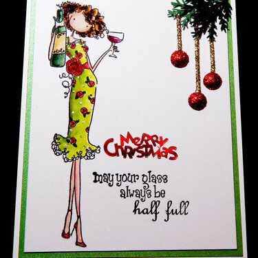 Glass Half Full Christmas Card