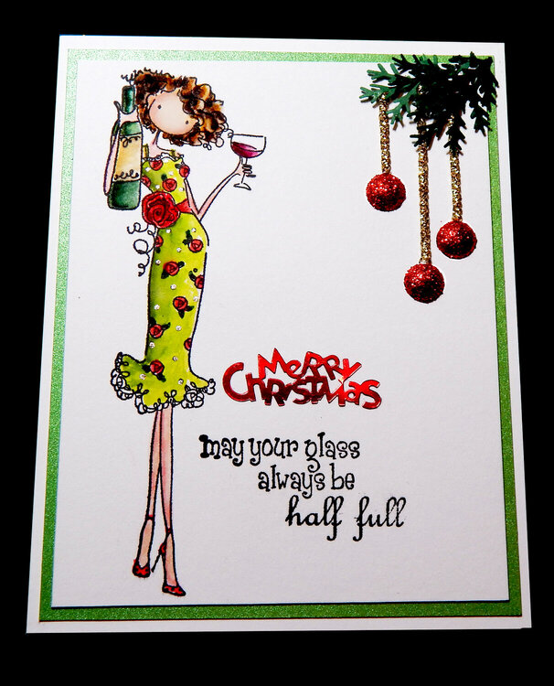 Glass Half Full Christmas Card