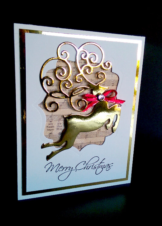 Golden Reindeer Christmas Card