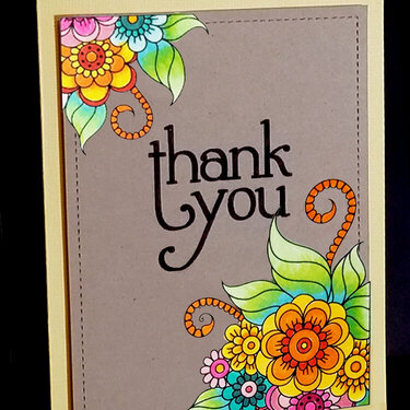 Colorful Corners Thank You Card
