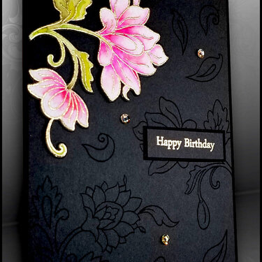 Shadow Flower Birthday Card