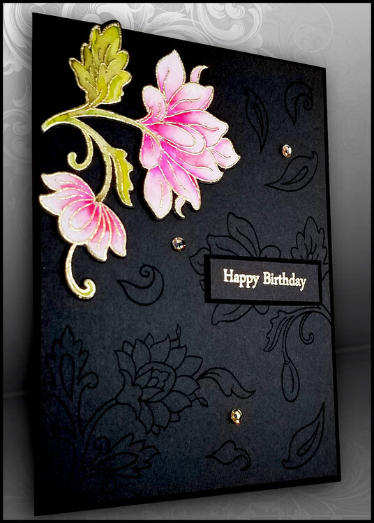 Shadow Flower Birthday Card