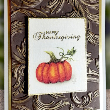 Thanksgiving Card-Watercolor Pumpkin