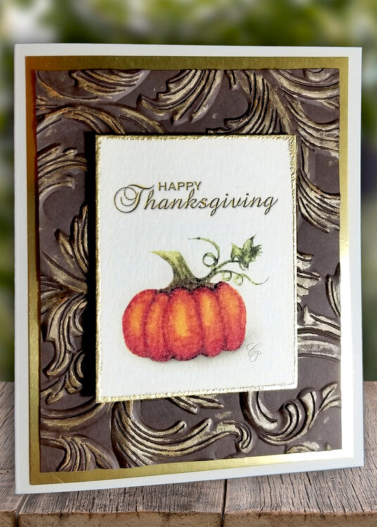 Thanksgiving Card-Watercolor Pumpkin