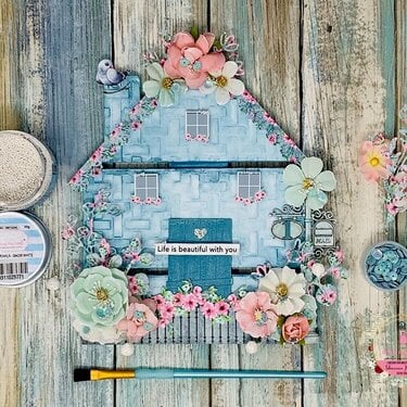 Mixed Media House featuring Dress My Craft's Magnolias Collection