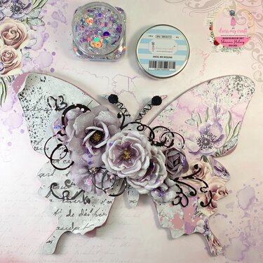 Mixed Media Butterfly featuring Dress My Craft&#039;s Pink Smoke Collection