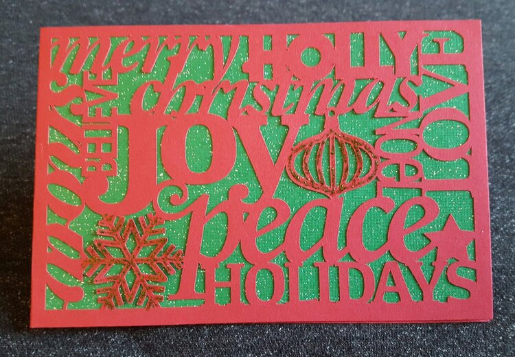 Christmas Words Cutout Card