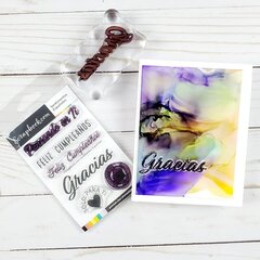 Gracias Alcohol Ink Card Purple