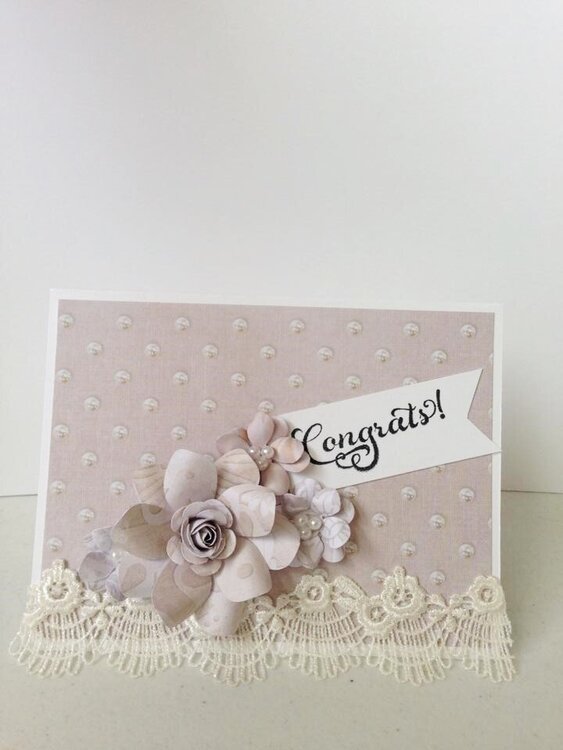 Lace Floral Congrats Card