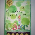 Green theme b-day card