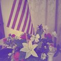RED white and Blue flower arrangement