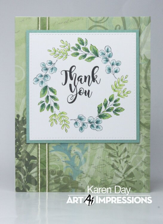 Art Impressions Greenery Invites Card