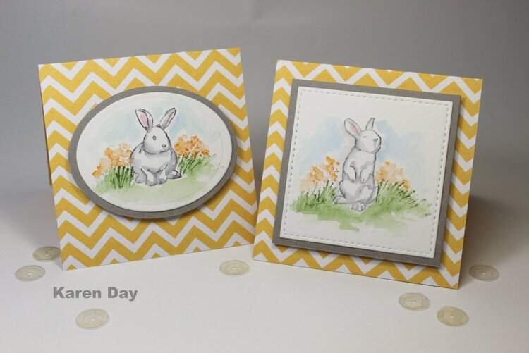 Art Impressions Watercolor Bunnies cards