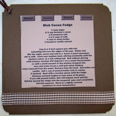 Rich cocoa fudge recipe card