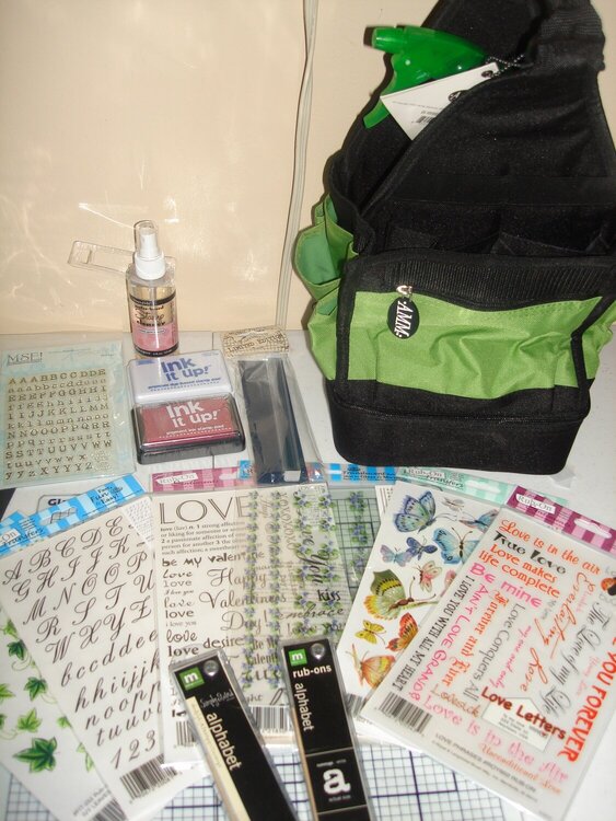 BAG, RUB-ONS,INK PADS AND CLEAR STAMPS
