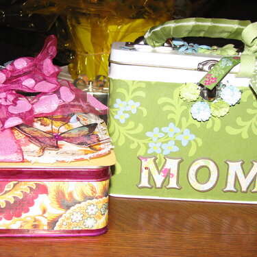 Altered Mother&#039;s Day music box and tin