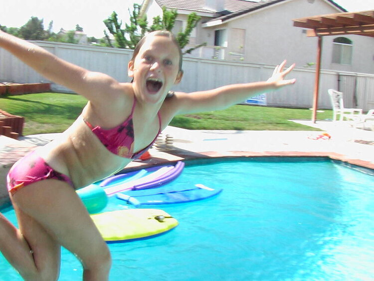 Ashley in pool