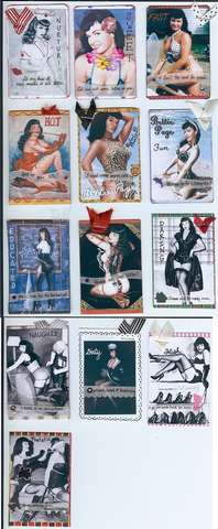 &quot;I Enjoy Being A (Bad) Girl&quot; Bettie Page ATCs (front)
