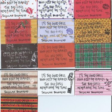 &quot;I Enjoy Being A (Bad) Girl&quot; Bettie Page ATCs (back)