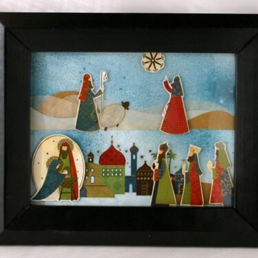 Shadow Box Nativity Scene with Authentique