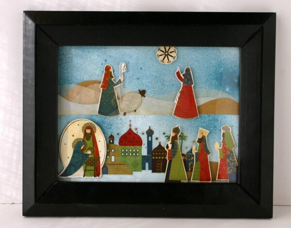 Shadow Box Nativity Scene with Authentique