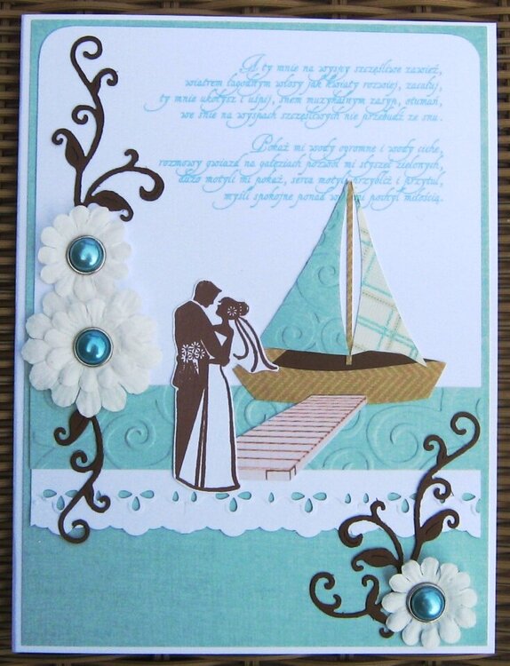 Wedding card for a couple of sailors.