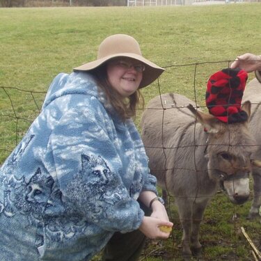 Me and a donkey.... hats included