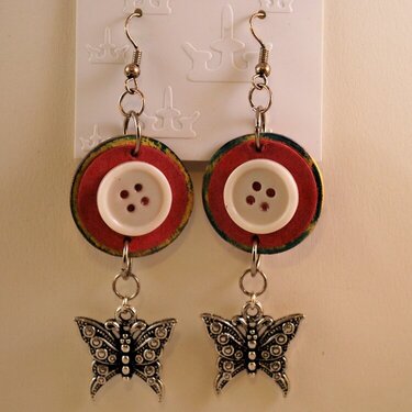 Chipboard Button Earrings