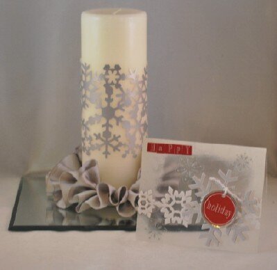 Happy Holidays Candle and Card Set