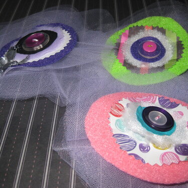 felt and toulle flowers