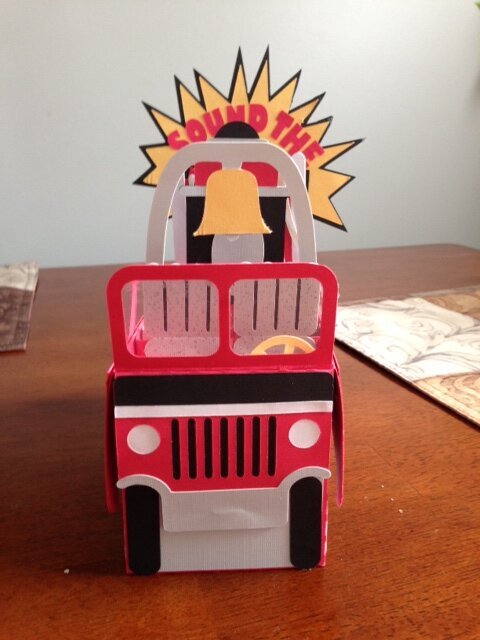 Firetruck Box Card