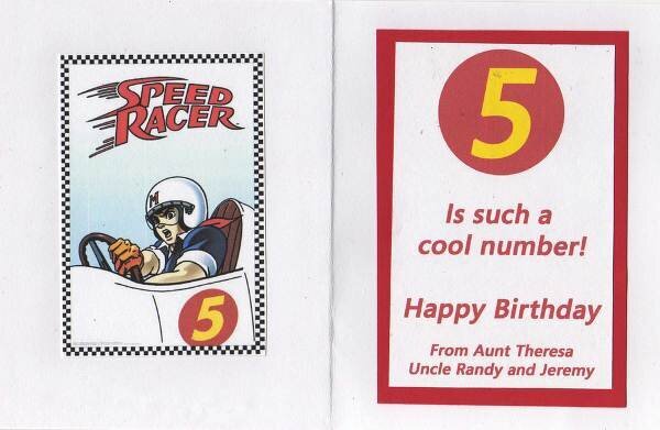 Speed Racer Birthday Card, CG